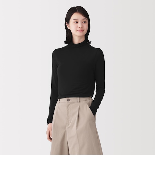婦人 シアータートルネック長袖Tシャツ