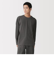 紳士　天竺編みクルーネック長袖Ｔシャツ（ボーダー）