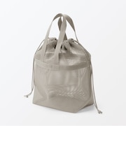 立体メッシュ持ち手付き巾着