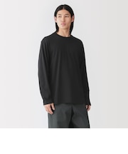 紳士 天竺編みクルーネック長袖Tシャツ