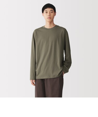 紳士　天竺編みクルーネック長袖Ｔシャツ