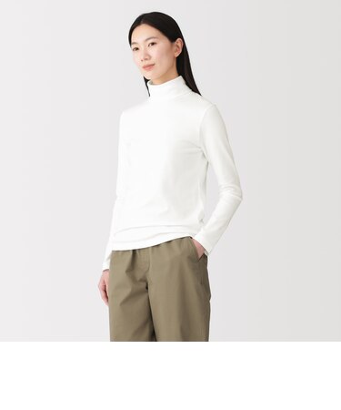 婦人　起毛フライス編みタートルネック長袖Ｔシャツ