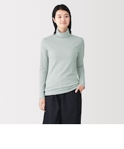 婦人　起毛フライス編みタートルネック長袖Ｔシャツ