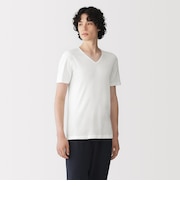 紳士 あったか綿 Vネック半袖Tシャツ
