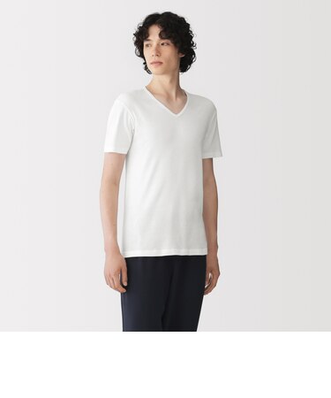 紳士　あったか綿　Ｖネック半袖Ｔシャツ