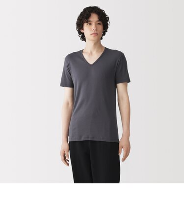 紳士　あったか綿　Ｖネック半袖Ｔシャツ