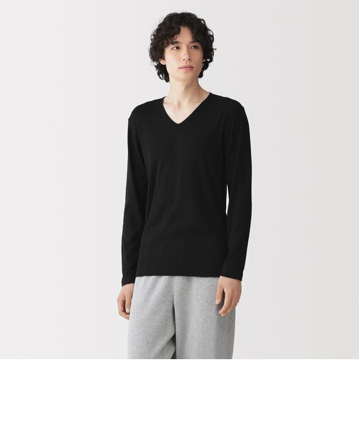 紳士　あったか綿　Ｖネック長袖Ｔシャツ