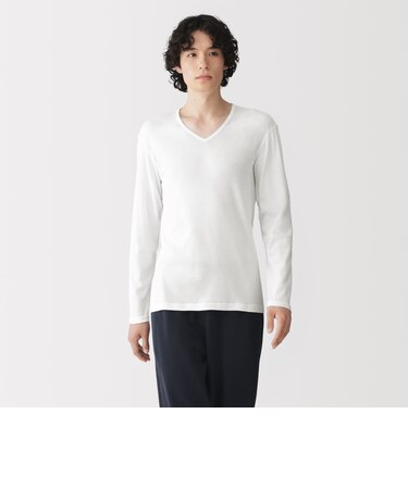 紳士　あったか綿　Ｖネック長袖Ｔシャツ