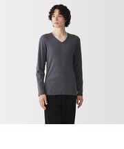 紳士　あったか綿　Ｖネック長袖Ｔシャツ