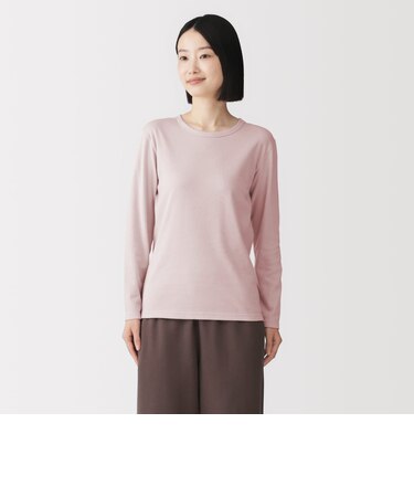 婦人 あったか綿 厚手 クルーネック長袖Tシャツ