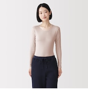 婦人　あったか綿　クルーネック長袖Ｔシャツ