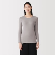 婦人　あったか綿　クルーネック長袖Ｔシャツ