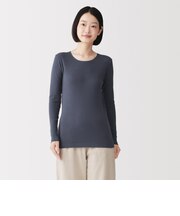 婦人 あったか綿 クルーネック長袖Tシャツ