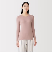 婦人　あったか綿　クルーネック長袖Ｔシャツ