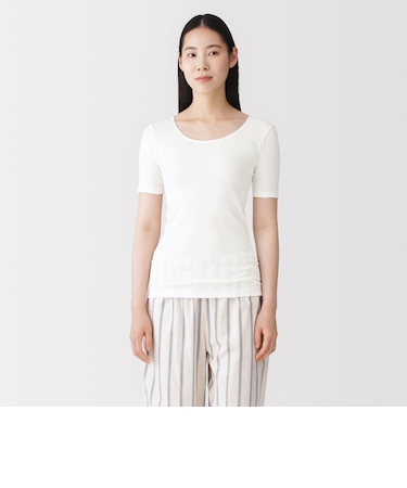 婦人 あったか綿 半袖Tシャツ
