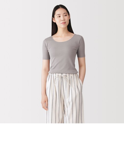婦人 あったか綿 半袖Tシャツ