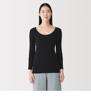 婦人　あったか綿　Ｕネック八分袖Ｔシャツ