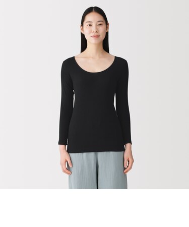 婦人　あったか綿　Ｕネック八分袖Ｔシャツ