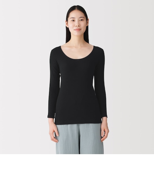 婦人　あったか綿　Ｕネック八分袖Ｔシャツ