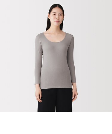 婦人　あったか綿　Ｕネック八分袖Ｔシャツ