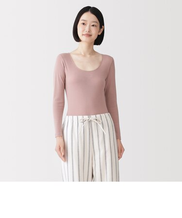 婦人　あったか綿　Ｕネック八分袖Ｔシャツ