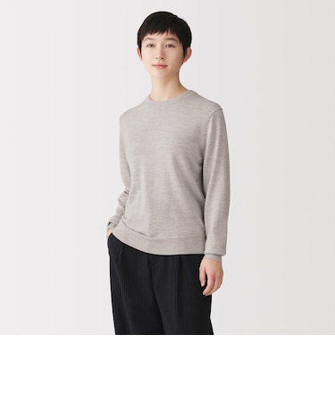 婦人　洗えるウールハイゲージクルーネックセーター