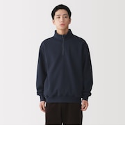 紳士 裏起毛スウェットハーフジッププルオーバー