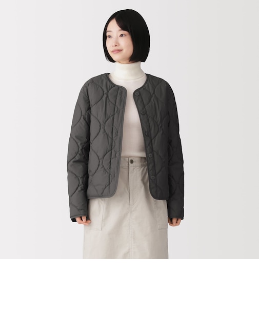 婦人　素材に還る　ふんわり中わたキルティングジャケット