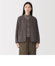 婦人　素材に還るフリースカーディガン