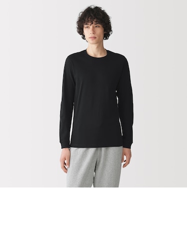 紳士 あったか綿 厚手 クルーネック長袖Tシャツ