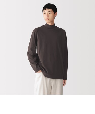 紳士 起毛天竺編みハイネック長袖Tシャツ