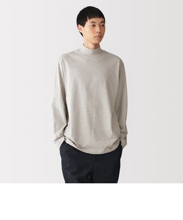 紳士 起毛天竺編みハイネック長袖Tシャツ