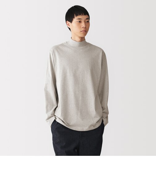 紳士 起毛天竺編みハイネック長袖Tシャツ