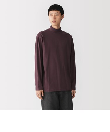紳士 起毛天竺編みハイネック長袖Tシャツ