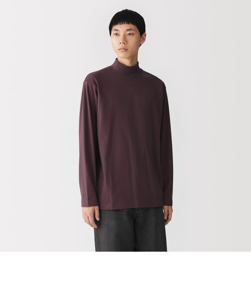 紳士 起毛天竺編みハイネック長袖Tシャツ
