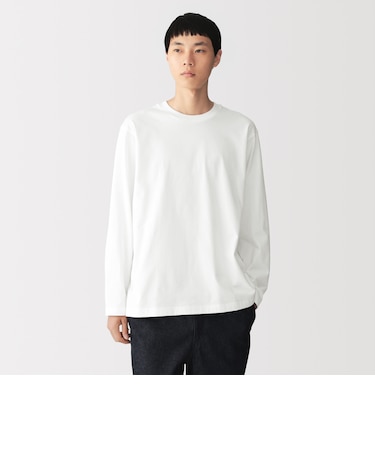 紳士 起毛天竺編みクルーネック長袖Tシャツ