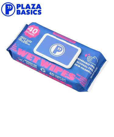 PLAZA BASICS ウェットワイプ 40枚入り