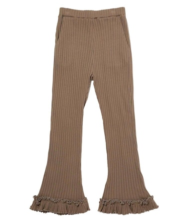 RUFFLE HEM FLARE PANTS
