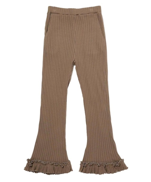RUFFLE HEM FLARE PANTS