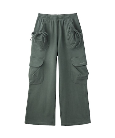 GATHERED POCKET SWEAT CARGO PANTS