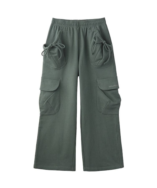 GATHERED POCKET SWEAT CARGO PANTS