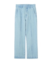 CENTER PLEAT DETAIL DENIM PANTS