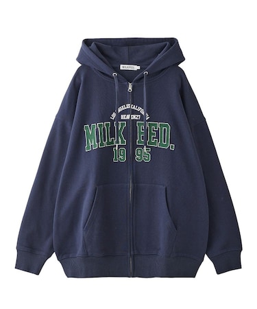 COLLEGE PATCH ZIP UP HOODIE