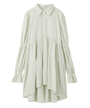 GINGHAM CHECK TIERED DRESS