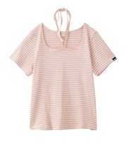 STRIPED SQUARE HALTER NECK TOP