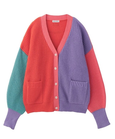 PANELED KNIT CARDIGAN
