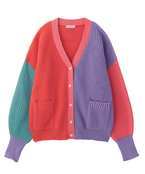 PANELED KNIT CARDIGAN