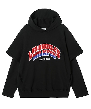 CHENILLE LOGO LAYERED SWEAT HOODIE