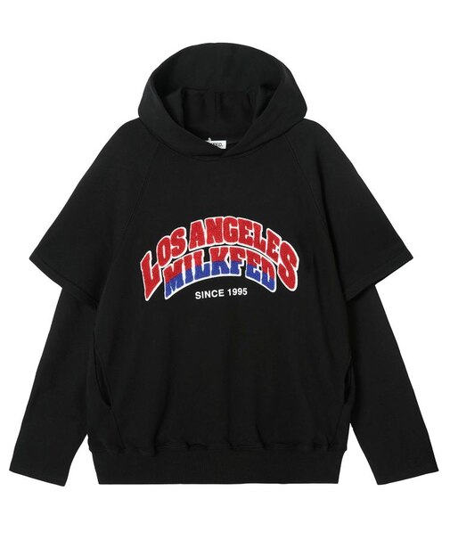 CHENILLE LOGO LAYERED SWEAT HOODIE