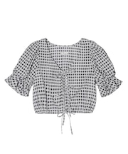 SHEER PLAID BLOUSE
